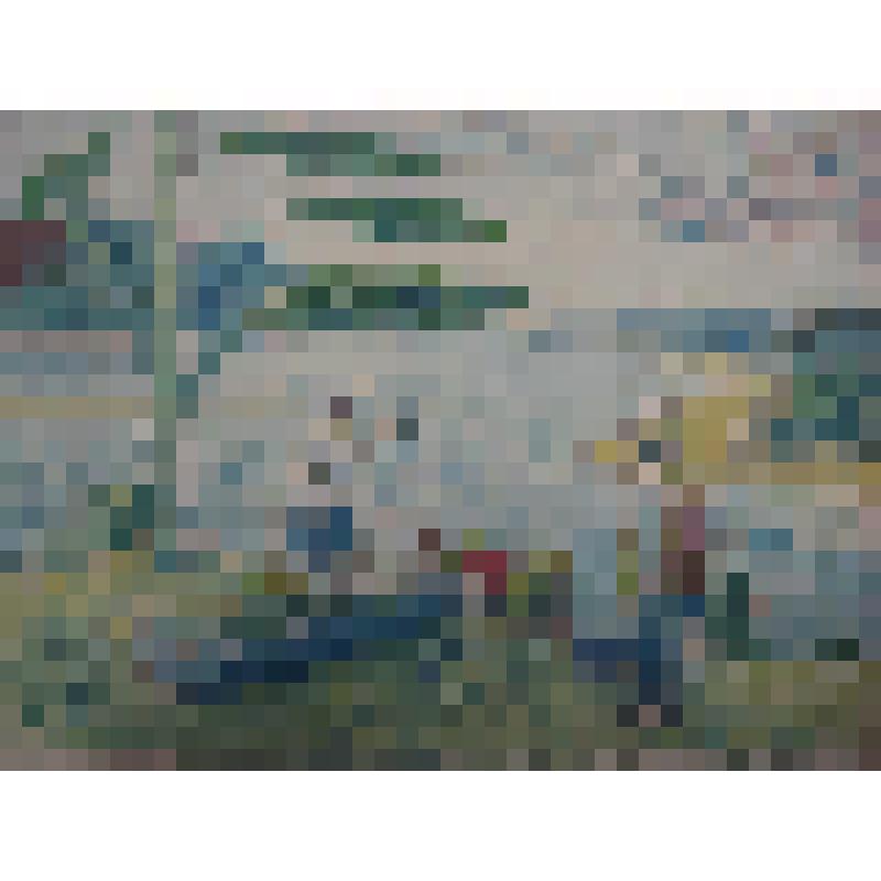 "На реке". Детский рисунок