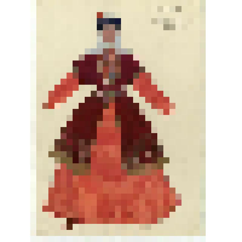 Эскиз женского костюма. Главная сваха, 2 акт. "Шурале". Яруллин Ф.; 1955, балетм. Якобсон Л.В., худ. Мильчин Л.И., худ. по костюмам Птушко А