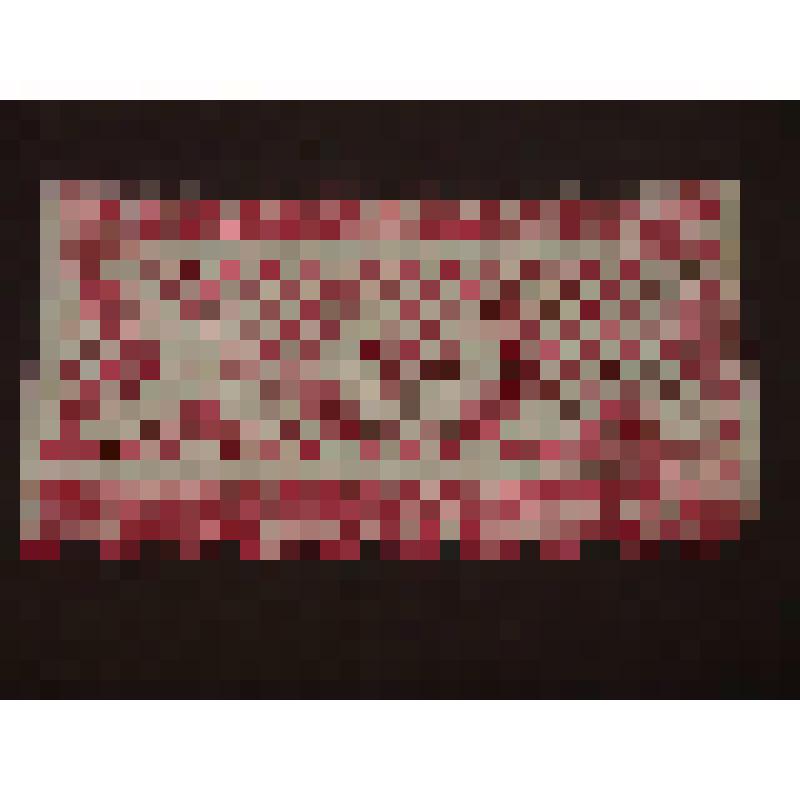 Конец к полотенцу с вышивкой по счету ниток орнамент из розовых и фиолетовых ломаных линий