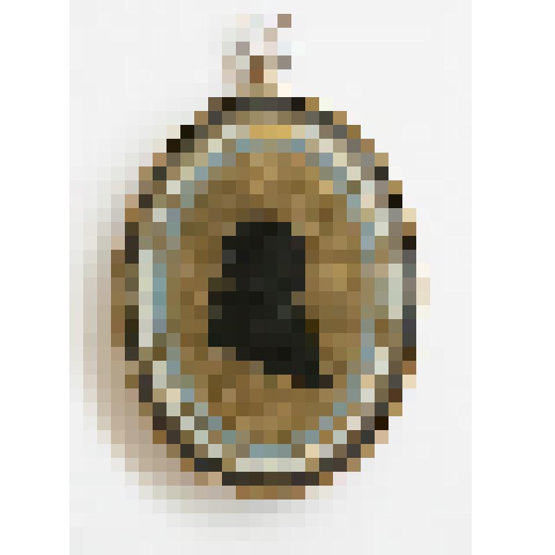 Миниатюра. "Мужской портрет в овале, в окружении двух рамочек геометрического орнамента и двух овальных полос голубого и синего цвета"