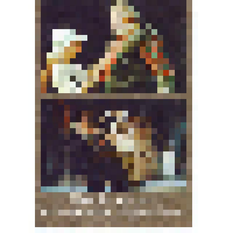 Фотоколлаж. Сцены из спектакля. Байковский Е.И. в роли Дона Энрике, Соловьева Л.А. и Орлова Т.А. в ролях. "Забавы Дон Жуана". Москва, Московский академический театр имени Вл. Маяковского