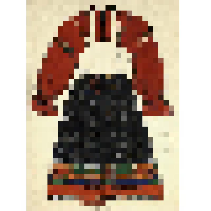 Зарисовка праздничного женского костюма Рязанской губернии. Из альбома "Русская народная одежда". Часть 2