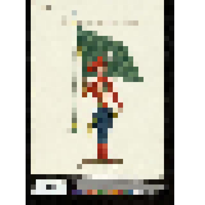 Знаменосец полка гвардии султана турецких войск с зеленым знаменем