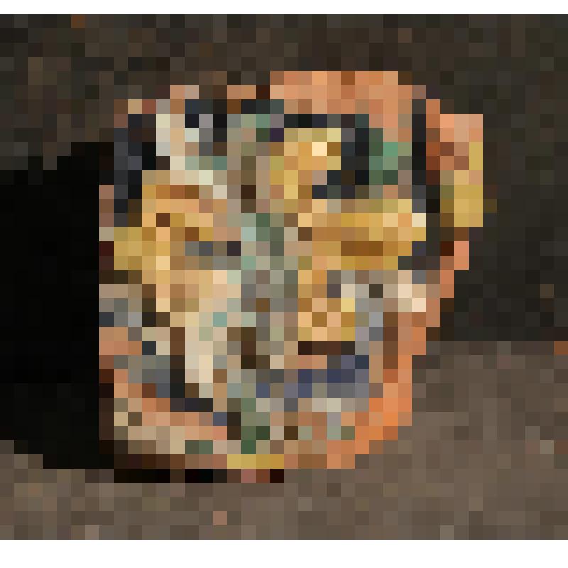 Изразец печной, рельефный полихромный. Фрагмент