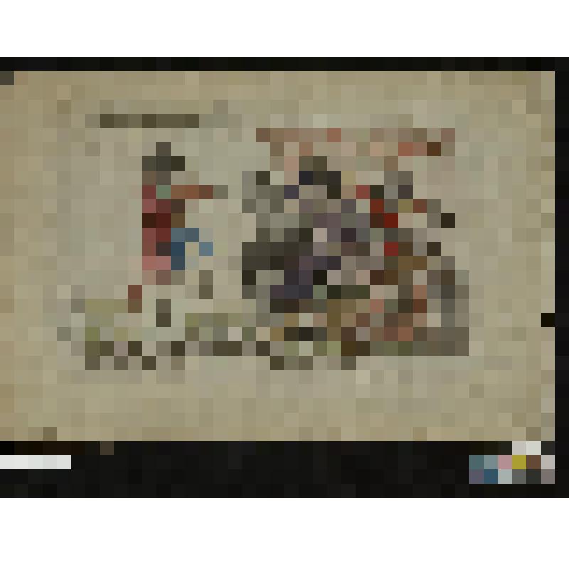 Карикатура. Гражданин играет на скрипке, любуясь на аристократа и священника, захваченных дьяволами