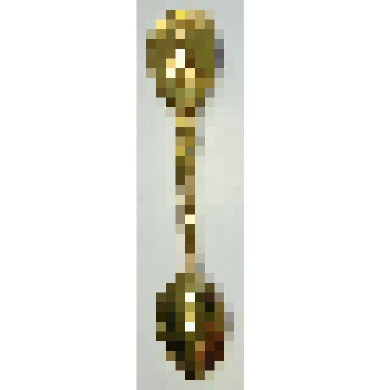 Ложка сувенирная "Ярославль"  из металла золотистого цвета с цветной вставкой на конце черена с изображением медведя и храма