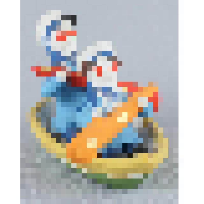 Дымковская игрушка "Моряки в лодке"