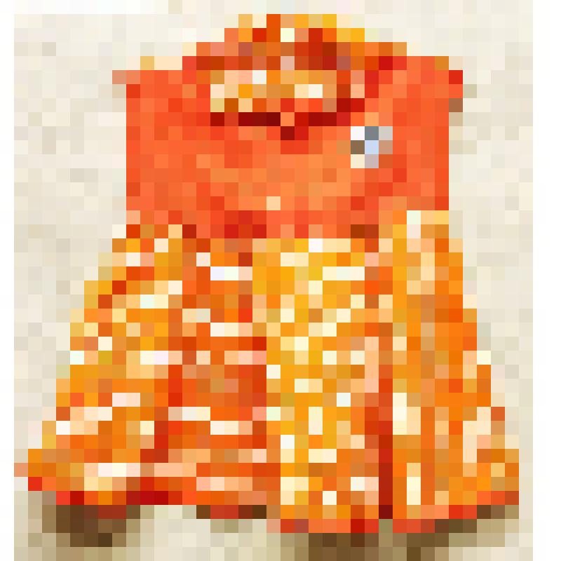 Платье детское летнее оранжевое в белый горох