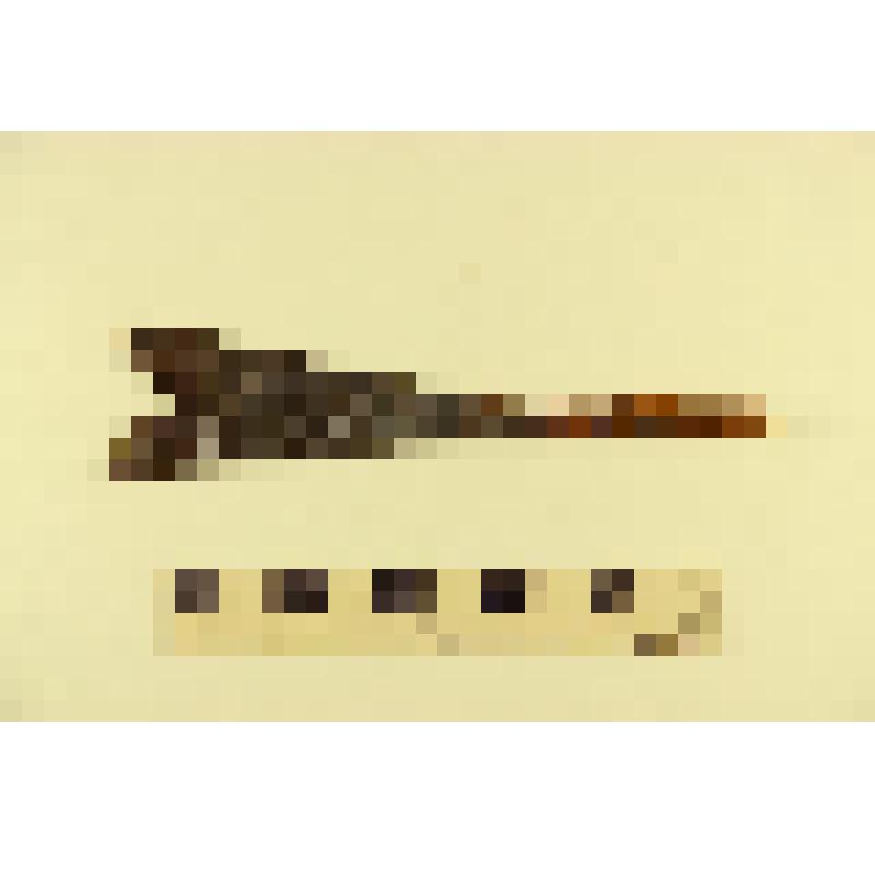 Наконечник стрелы плоский черешковый двурогий с раздвоенным остриём – срезень. С упором для древка. Золотоордынская эпоха, 2-я пол. XIII–XIV вв. н.э. Курганный мог-к Староизобильненский-2 , к. 3, п. 2, нах. 8 Г. Калмыков А.А