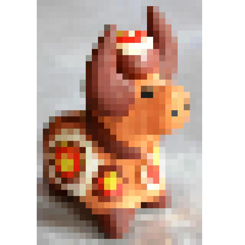 Народная глиняная игрушка-свисток "Бычок" с росписью