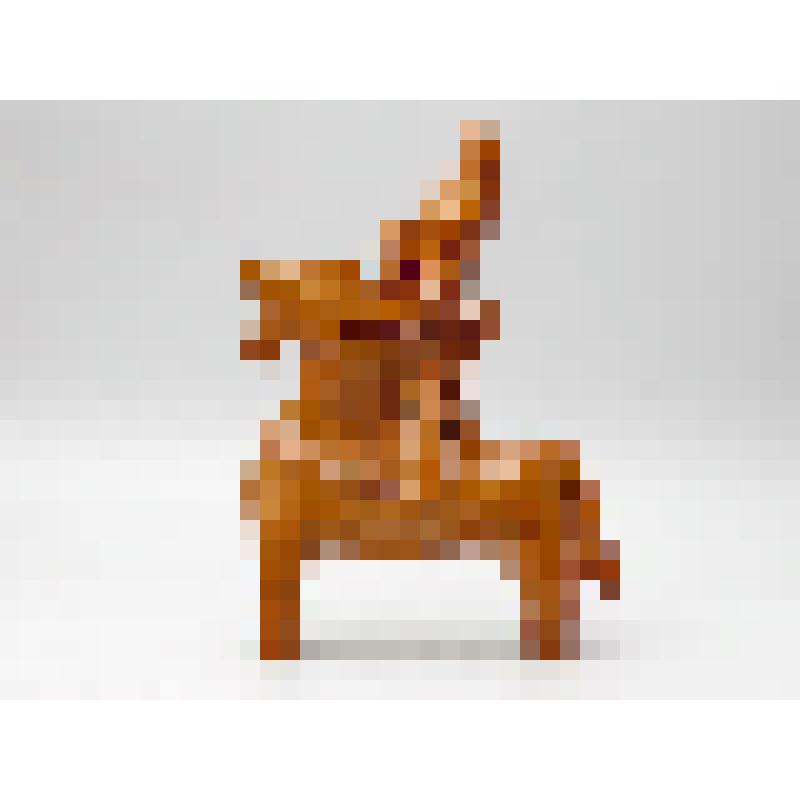 Игрушка романовская-свистулька "Жандарм с петухом на коне"