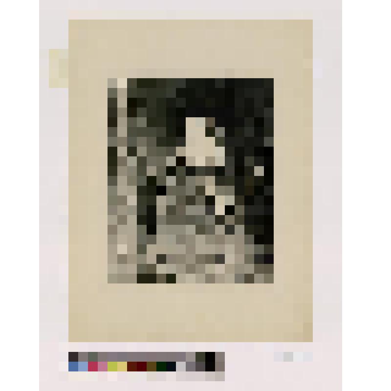 Аристид Брюан, в черной широкополой шляпе и шарфе, стоит, опираясь поднятой правой рукой о притолоку