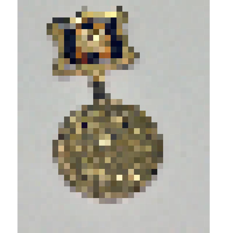 Знак нагрудный памятный правительства Москвы. 65 лет Битвы за Москву. Курылёва Н.И, ветерана Великой Отечественной войны