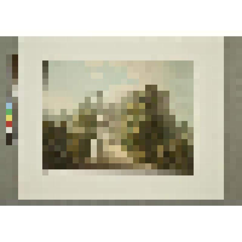 Вид в Павловске с памятником великой княгине Александре Павловне. Акварель