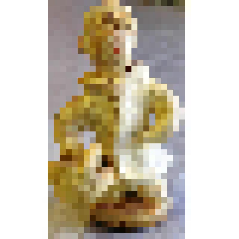 Глиняная народная игрушка " Человек с корзиной ", одиночная композиция