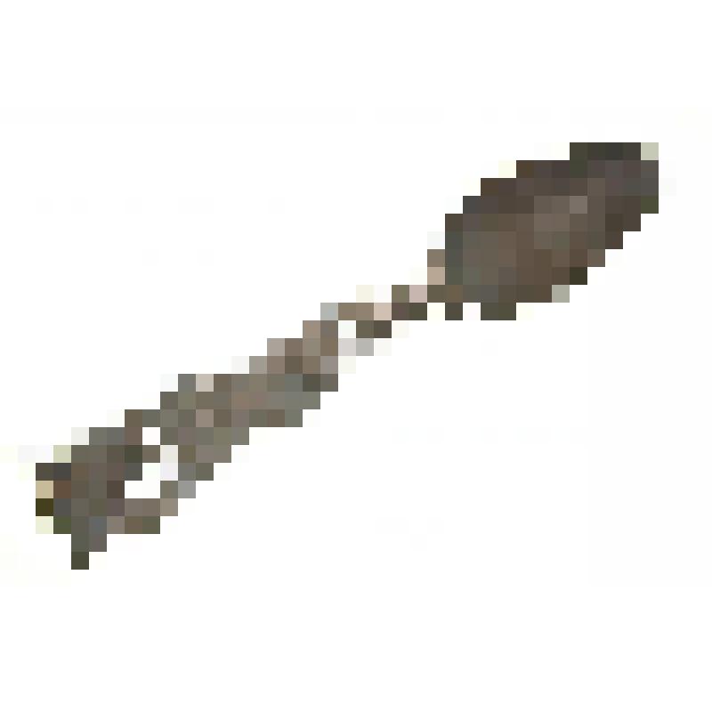 Ложка овальная с резной ручкой. Резьба: ажурные цветы и листья