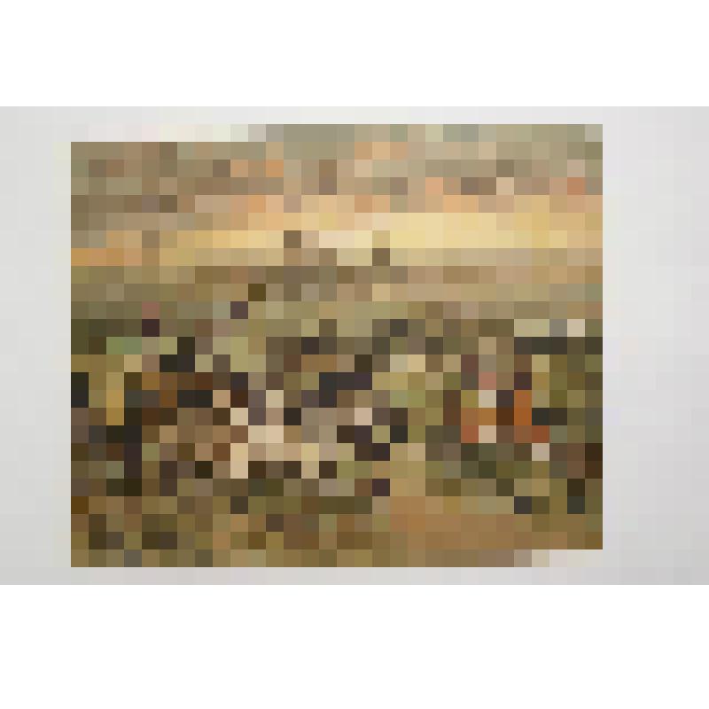 Лист "Сельский пейзаж с табуном лошадей" из наборной игры "Панорама"