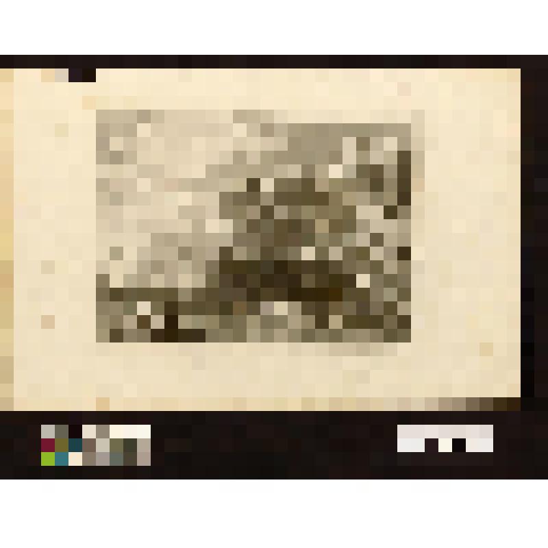 Вид окрестностей Неаполя: залив со скалистым берегом, в одном месте образующим подобие арки, на первом плане на мыске четверо людей