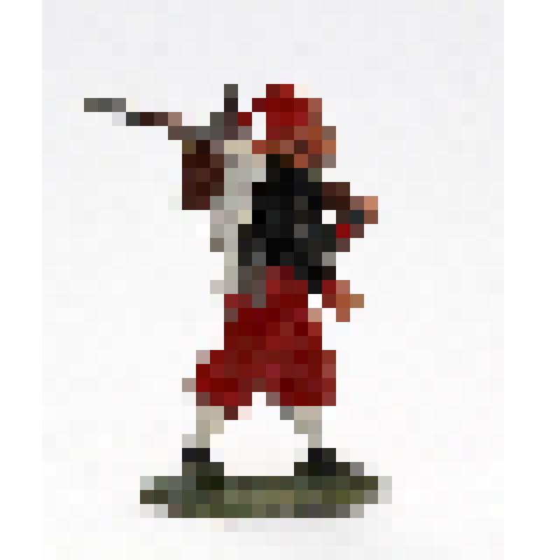 Коллекция оловянных солдатиков.  Шагающий солдатик турецкой армии на постаменте, с ношей