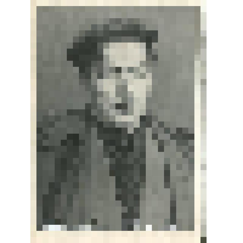 Фотография. Малюткин - арт. Е.И. Агеев, погрудно, фас, в пальто, видно пиджак, рубашку и галстук, небольшие усы. "Когда горит костер" ("12 спутников") (пост. Е. Маркова, худ. Е. Чемодуров). Челябинск, Челябинский государственный театр драмы им. С.М. Цвилл