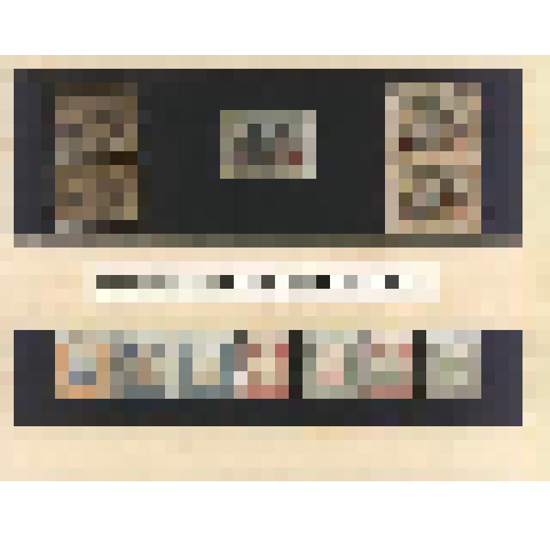 Документ. Юбилейные земские почтовые марки, наклеенные на паспарту: пять марок Краснинского уезда, посвященных 100-летию Отечественной войны 1812 года; семь марок, посвященных 200-летию битвы под Полтавой (1709-1909 гг.)