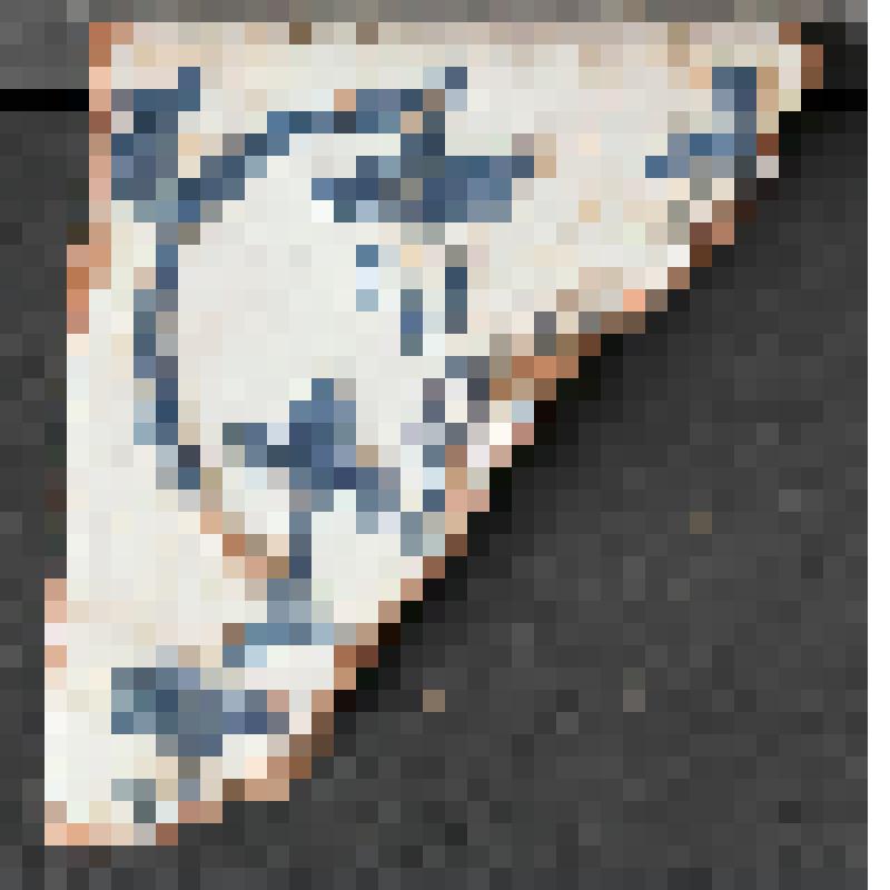 Изразец печной угловой рельефный двухцветный. Фрагмент