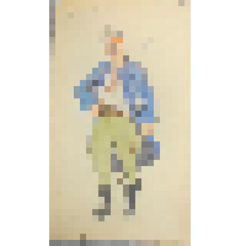 Эскиз костюма. "Зелёный-1". "РВС" (Режиссер В.Шевченко). Львов, Государственный театр юного зрителя им. М. Горького