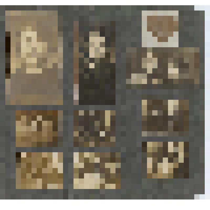 Лист из фотоальбома. Фотоальбом Н. Н. Кудаш, в замужестве Жаровой. Годы учебы в русской гимназии в Моравской Тршебове. Лист 2. Десять фотографий на листе(фотопортреты Кудаш Н.Н. и групповые любительские фотографии на природе). На обороте - фотопортрет юно