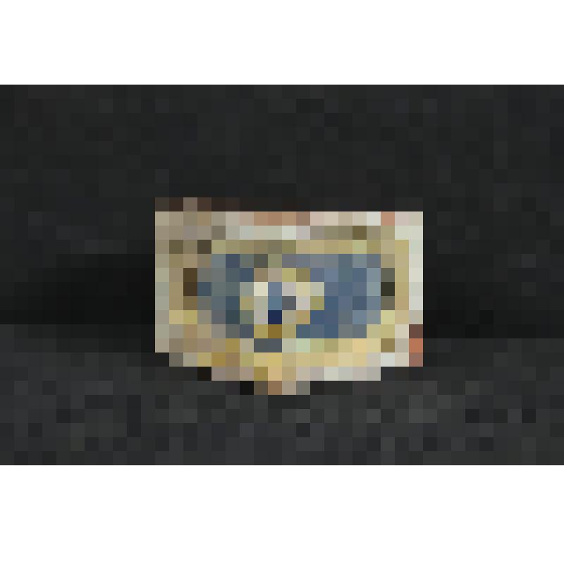 Изразец печной  поясок угловой рельефный с росписью:синий цветок в белом овале на синем фоне. Из Введенской церкви в г. Муроме