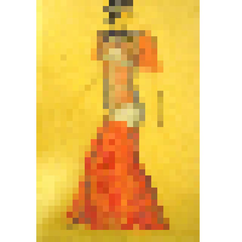 Эскиз женского костюма. Клеопатра? "Египетские ночи" (Театральная композиция из трёх произведений - "Ег. ночи" А. Пушкина, "Антоний и Клеопатра" У. Шекспира, "Цезарь и Клеопатра" Б. Шоу. Постановка А.Я. Таирова, музыка С. Прокофьева, 1934 г.). Москва, Гос