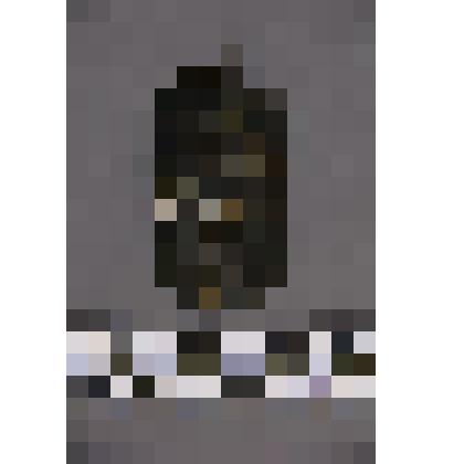 коллекция В.Ф. Лагодича. Талисман на металлической пластине, по мотивам изваяний окуневской культуры. С изображением 3-хглазой личины занимающей всю пластину, прорезанными глазами, ртом и носом. Разделена на 3 части горизонтальными линиями по уровню – гла