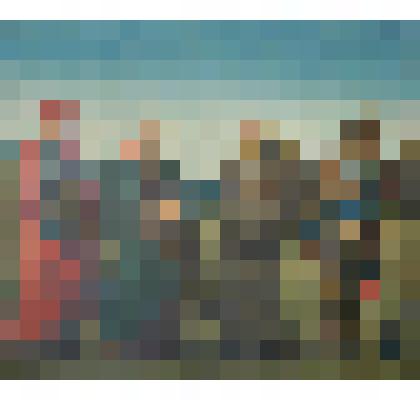 "Святые Бернард, Джиован, Бенедикт и архангел Михаил" (копия с Перуджино). Гравюра