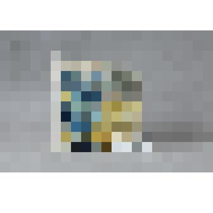 Изразец-валик угловой (левая сторона панно); цвета:
желтый, голубой, серо-белый. 
Камин керамический, разноцветный, по рис. худ. Врубеля на тему "Микула Селянинович и Вольга"