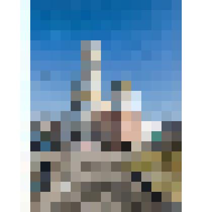 Ф/цв. Свято-Троицкий кафедральный собора г. Покровска-Энгельса (вид на фасад и центральный вход во время реконструкции). Весна 2017