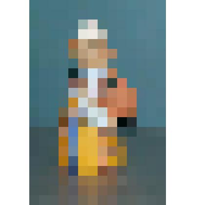 Свинья в белой шляпе держащая корзину