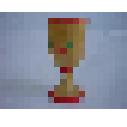 Рюмка деревянная традиционной формы. Украшена орнаментом зеленого и красного цвета