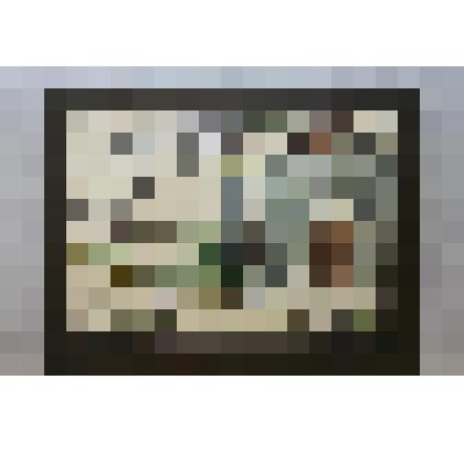 Рисунок №3 "Тротуар с деревянными мостками" (условное )из серии рисунков "Грязовец". В бумажной рамке темно-коричневого цвета. из серии рисунков "Грязовец". Рисунок