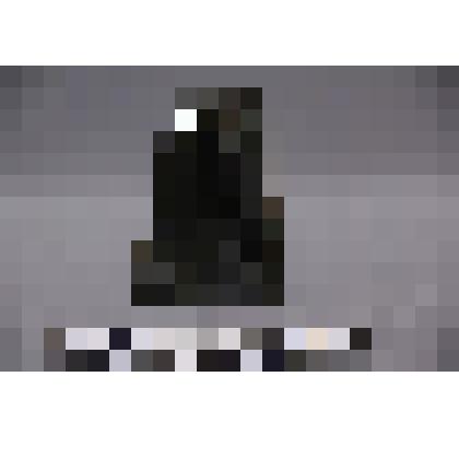 коллекция В.Ф. Лагодича. Талисман каменный стоящий, выполнен в виде головы человека. С волосами вырезанными до плеч. Камень черного цвета