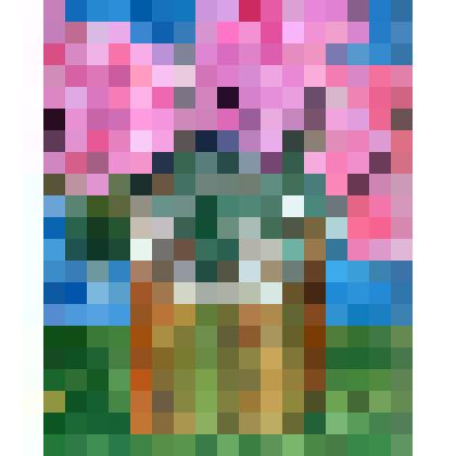 Цветы в стволе дерева