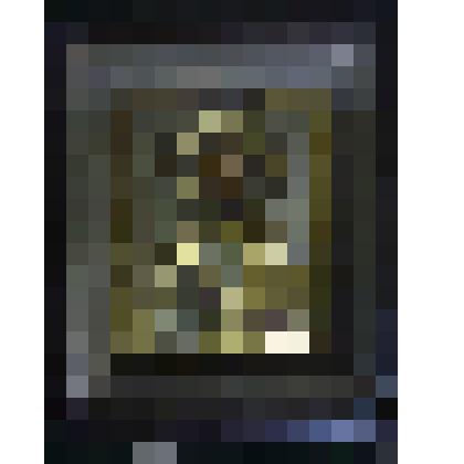 Икона благославительная "Иисус Христос", в металлическом окладе, в деревянном футляре со стеклянной дверцей