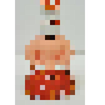 Каргопольская глиняная игрушка "Баба в красной юбке"