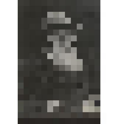 Л.Н.Толстой (почти по пояс, профиль вправо, в темном пальто и серой шляпе, в правой руке - палка стул)