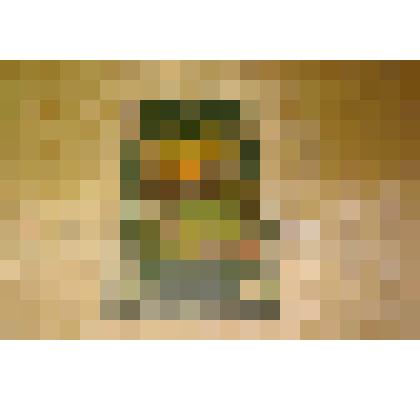 Открытка поздравительная. «С днём рождения» в зелёных тонах с видом заката на фоне церкви