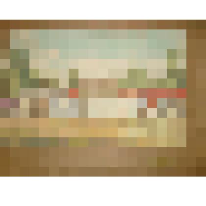 Акварель. Боблово. Дом Смирновых со стороны двора