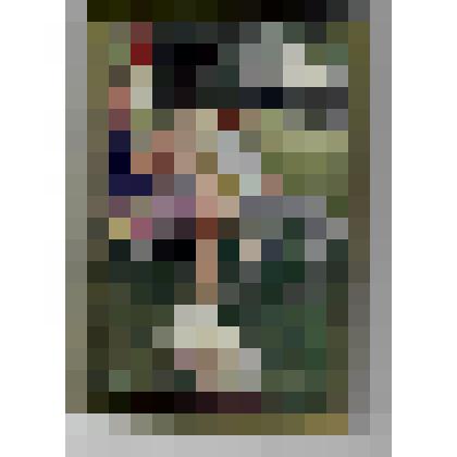 Фотография цветная В. Аксенов и Б.Ш. Окуджава сидят на складных стульях в саду, между ними - Ольга Владимировна Арцимович