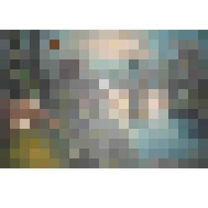 Картина  "Дом на берегу реки"