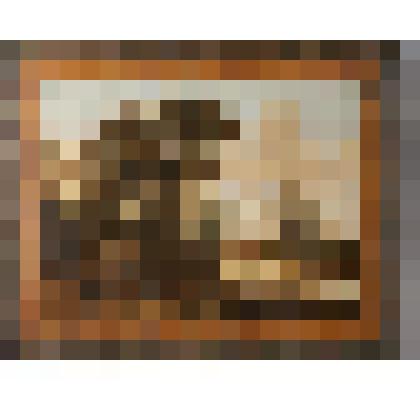 Картина. "Сельский пейзаж с охотниками на дороге"