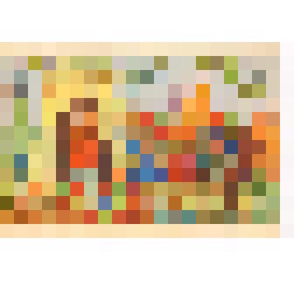 Открытка-иллюстрация к словам "Его за руку взяла И в шатер свой увела" сказки А.С. Пушкина "Сказка о Золотом петушке"