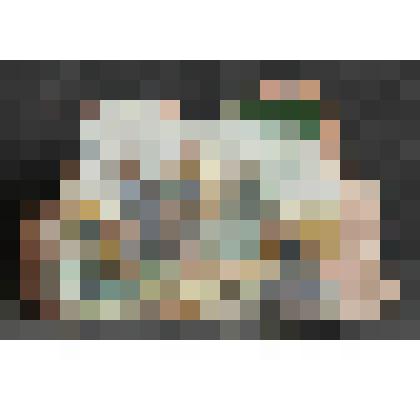 Изразец печной стенной рельефный полихромный. Фрагмент