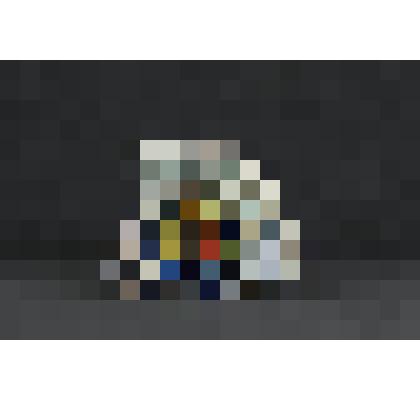 Изразец неправильной формы рельефный полихромный с белым завивающимся "стеблем" с красной сердцевиной; цвета: синий, белый, желтый, красный. Камин керамический, разноцветный, по рис. худ. Врубеля на тему "Микула Селянинович и Вольга"